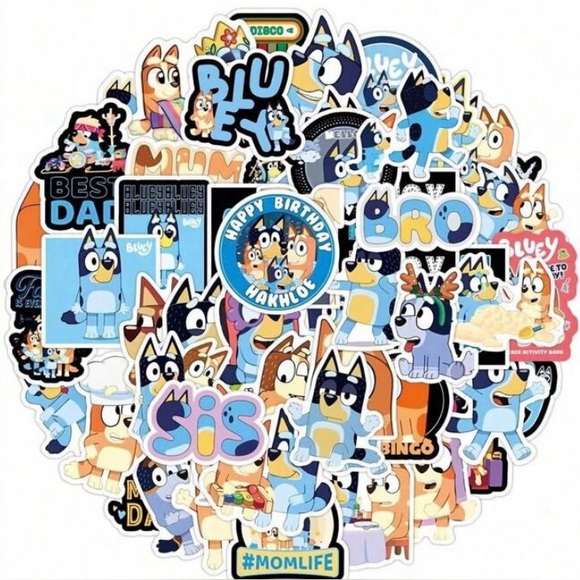 Other - Bluey Cartoon Sticker Pack Random set of 10